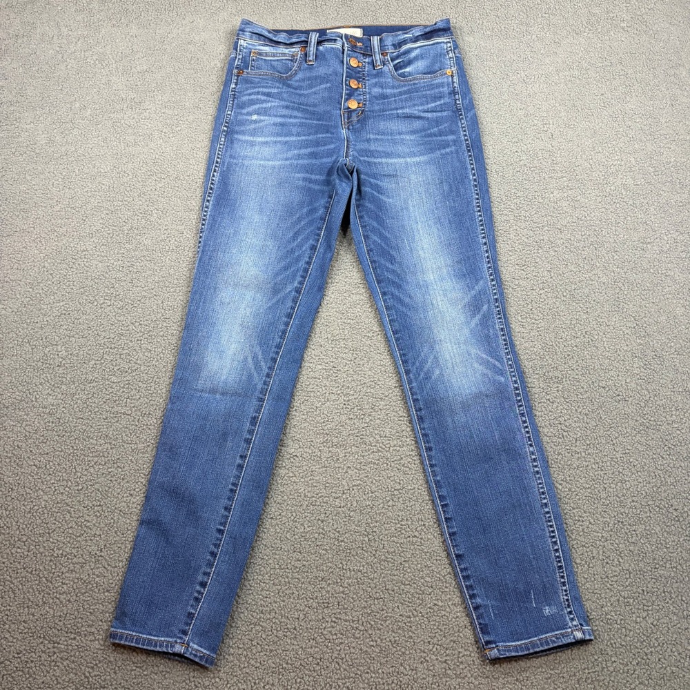 Madewell Jeans Womens 27 Blue 10 High-Rise Skinny Button Fly Stretch Denim